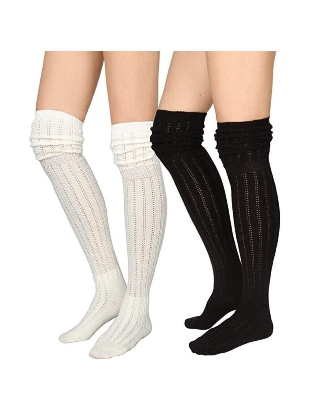 Knee High Socks Lace Long Warm Stockings Boots Dress Slouch Winter Fall NWT